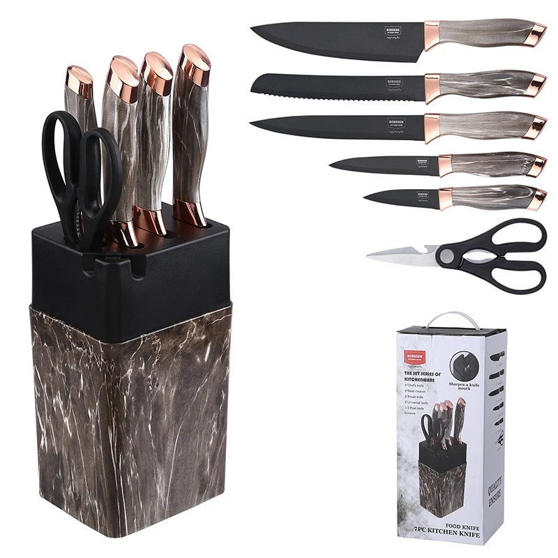 7pcs TKS Kitchen Knife Set with Knife Sharpener
